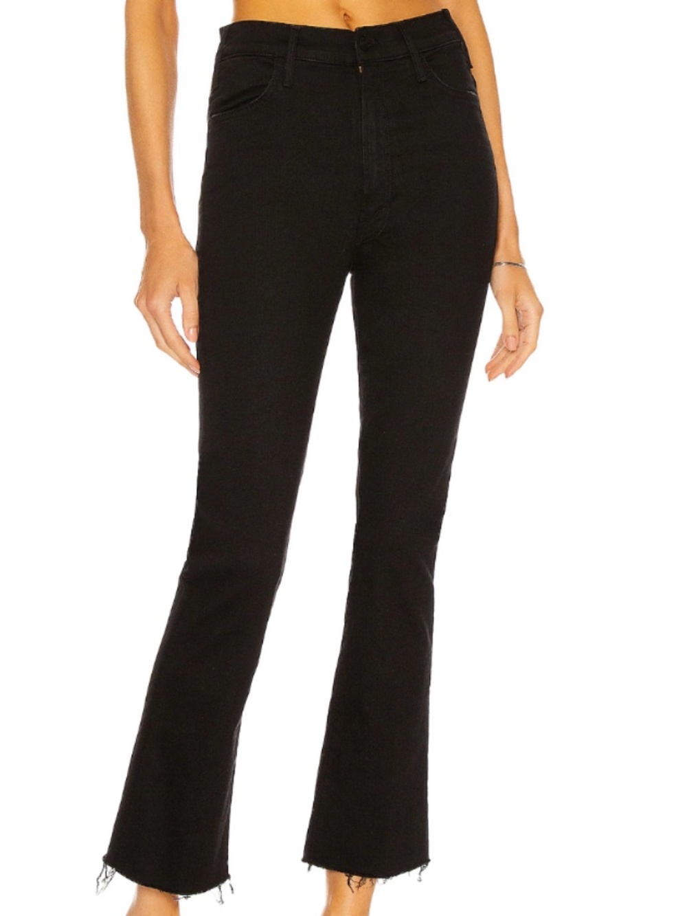 Mother The Hustler Ankle Fray In Black